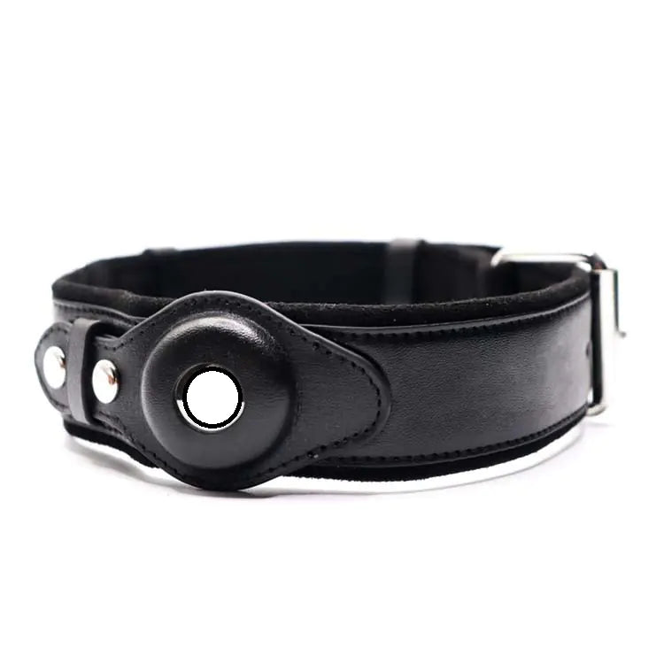 Premium Leather Dog Collar with AirTag Holder – Keep Your Dog Safe with Wander Safe